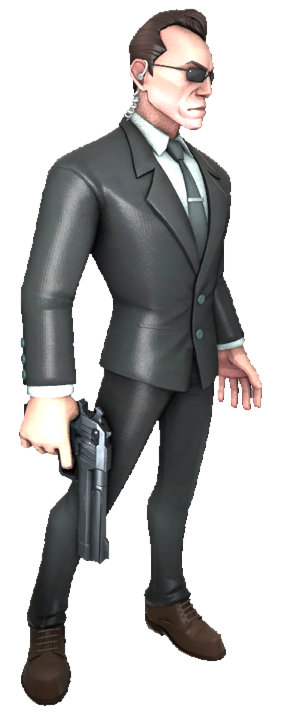 Agent Smith with a gun by transparentjigglyPt2 on DeviantArt