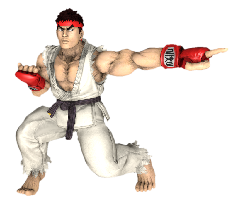 80s Ryu Ryu (Default) pointing 2 by transparentjigglyPt2 on DeviantArt