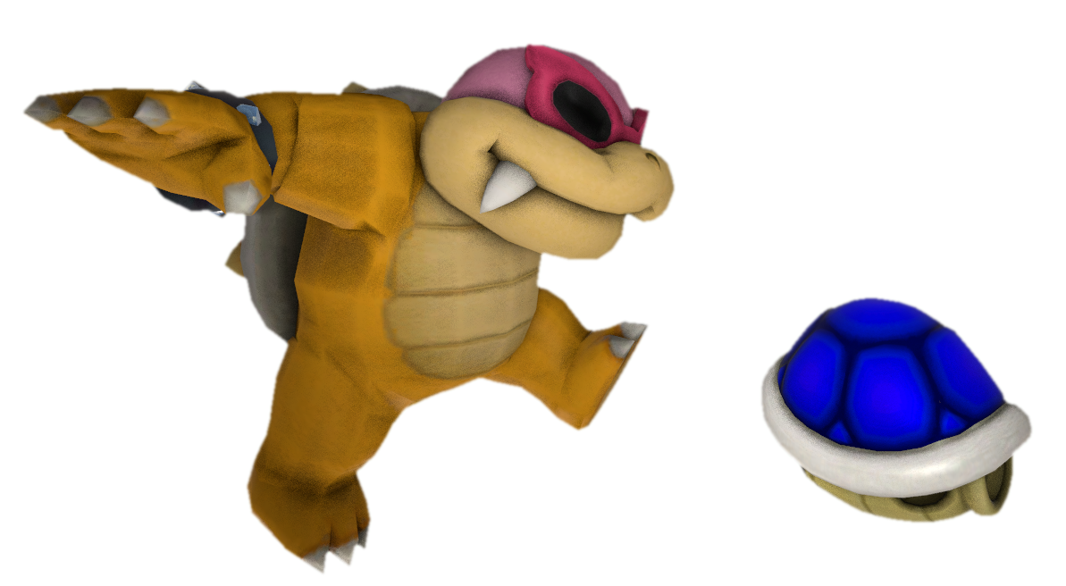 Ray Koopa Roy Koopa kicking a blue shell by transparentjigglyPt2 on DeviantArt