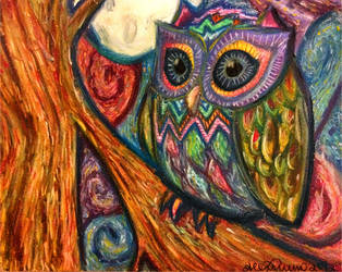 Owl-- 2nd time with soft pastels