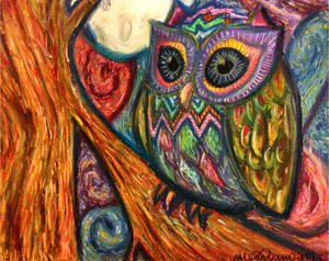 Owl-- 2nd time with soft pastels