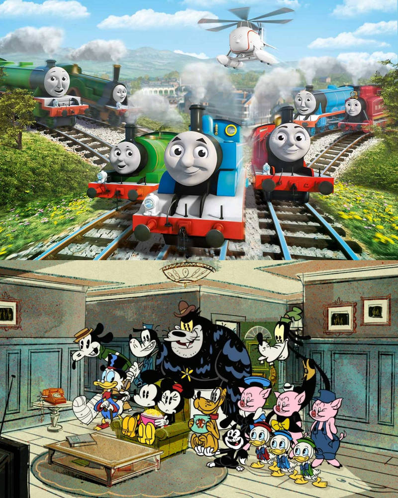 Mickey Mouse and Gang Watching Thomas and Friends by sirjosh9 on DeviantArt