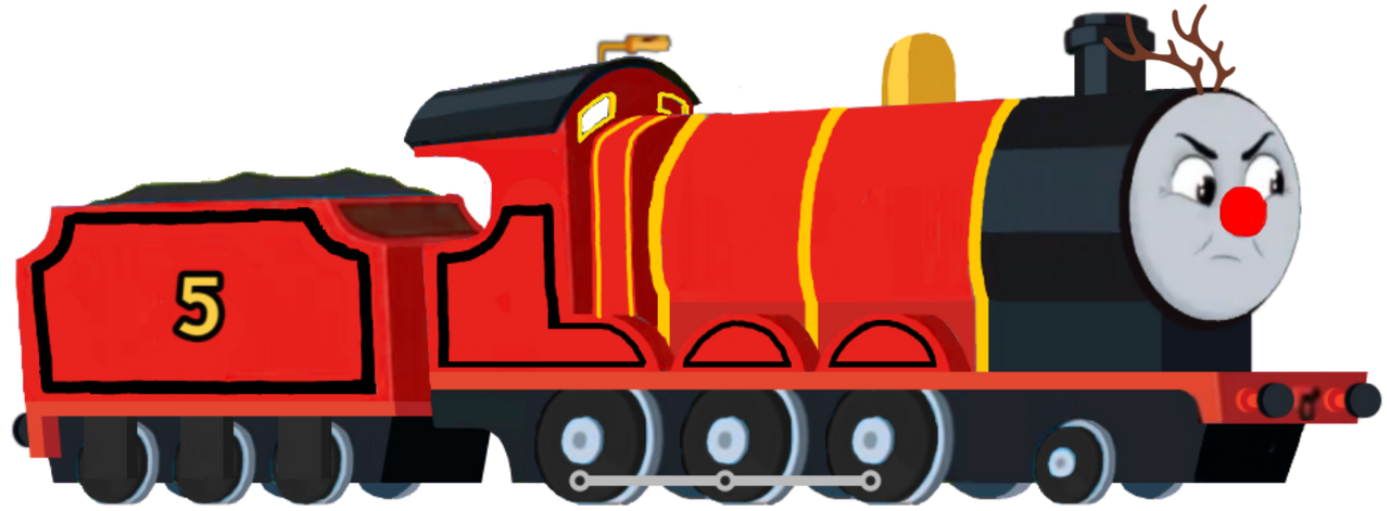 James the Red-Nosed Engine with Antlers by sirjosh9 on DeviantArt