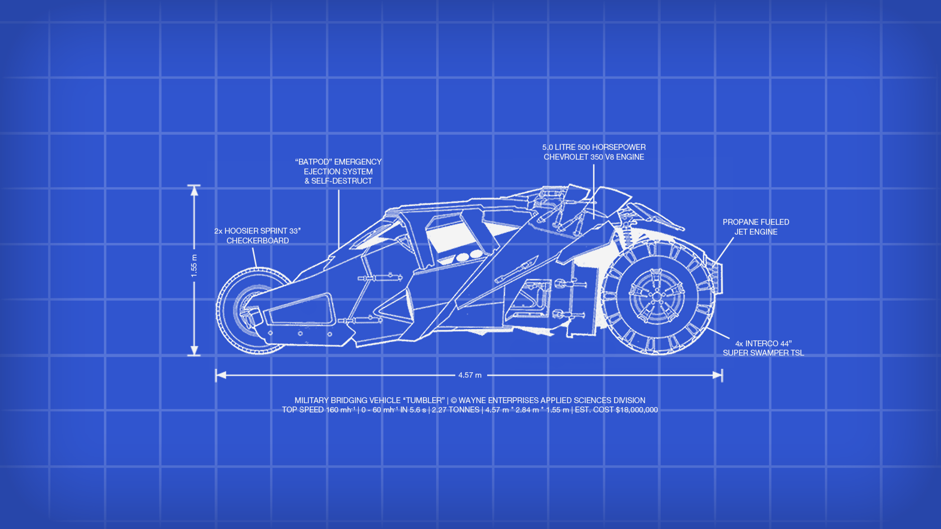 Batman Tumbler Blueprint Wallpaper