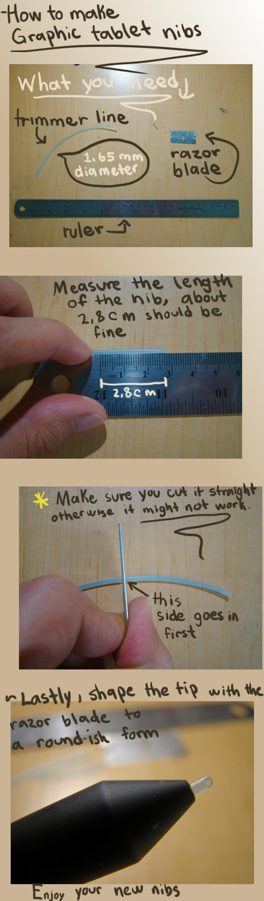 How to make your own graphic tablet nibs