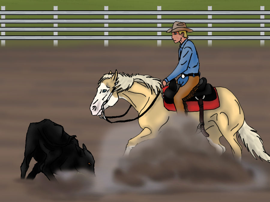 Zippa at Windfall Winter Rodeo - Cutting