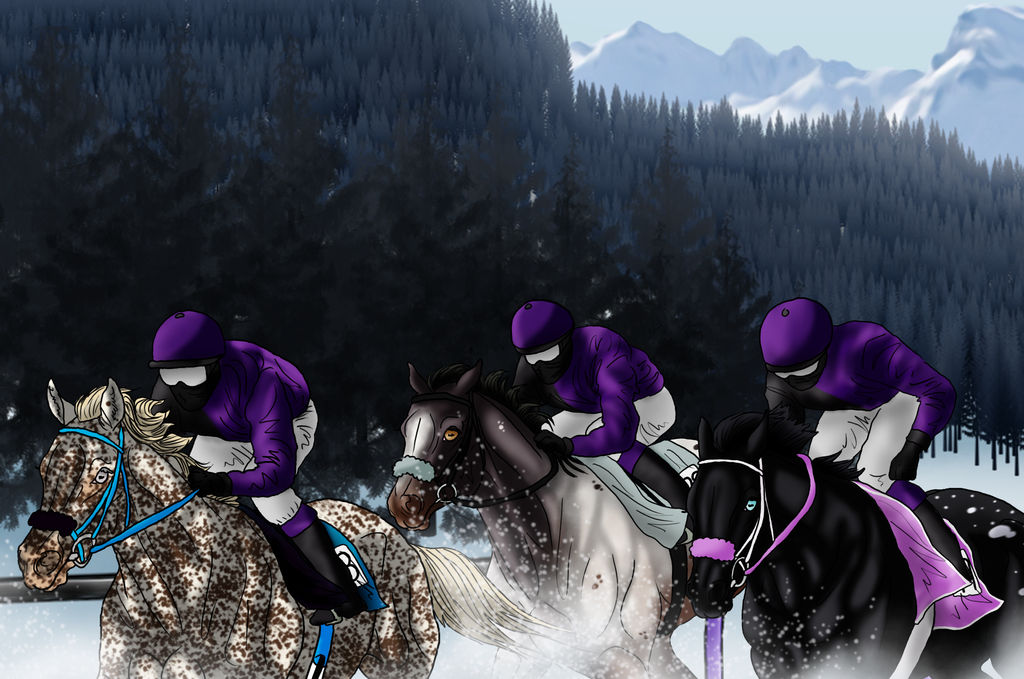 Crossbreds Racing On The Snow
