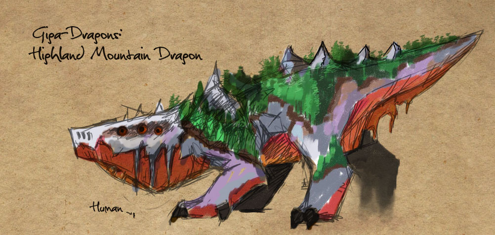 Giga Dragon Sketch on textures