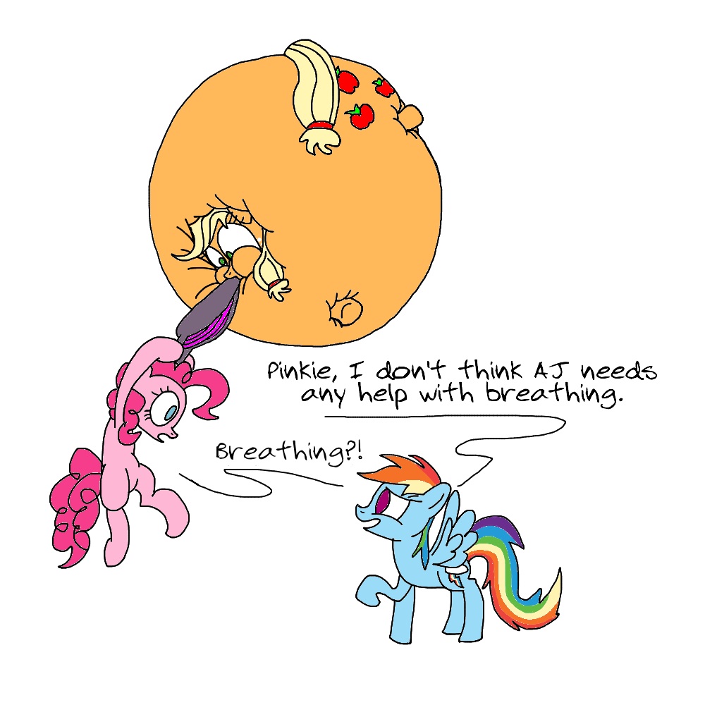 Pinkie Inflates Applejack by Boman100 on DeviantArt