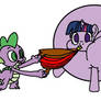 Spike Inflates Twilight Sparkle