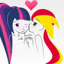 Twilight Sparkle and Sunset Shimmer Romance