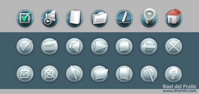 Icons, web buttons