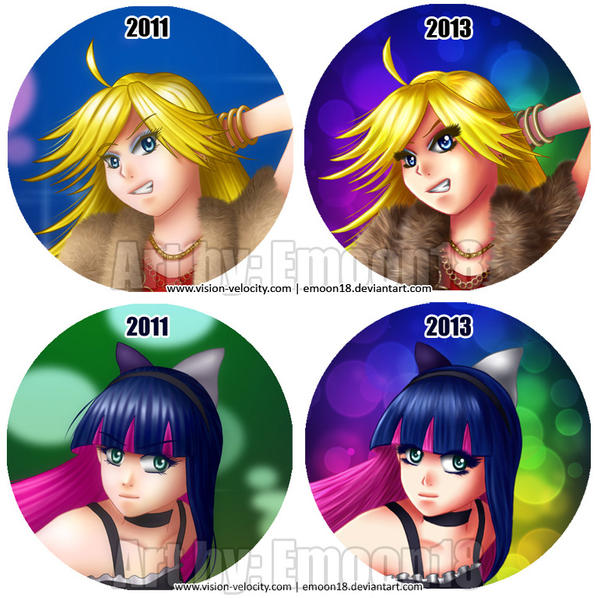Fanart - Panty and Stocking buttons