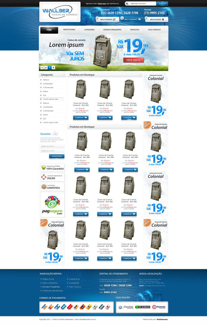 Caixas de Correio - Ecommerce by kaedesign