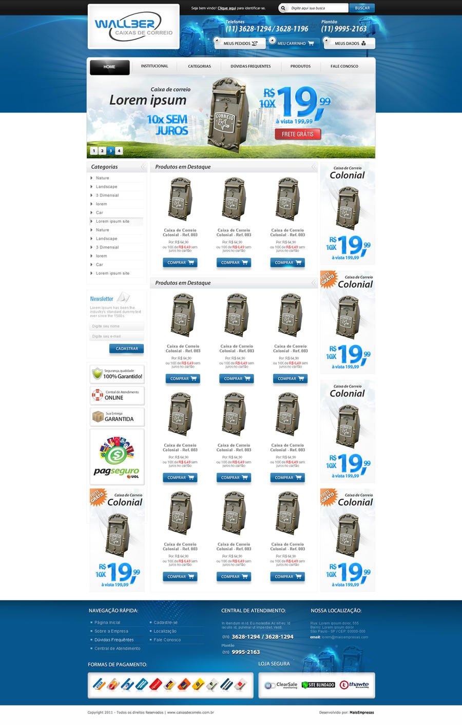 Caixas de Correio - Ecommerce by kaedesign