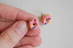 Pink Donut Earrings by yobanda