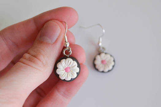 White Flower Earrings