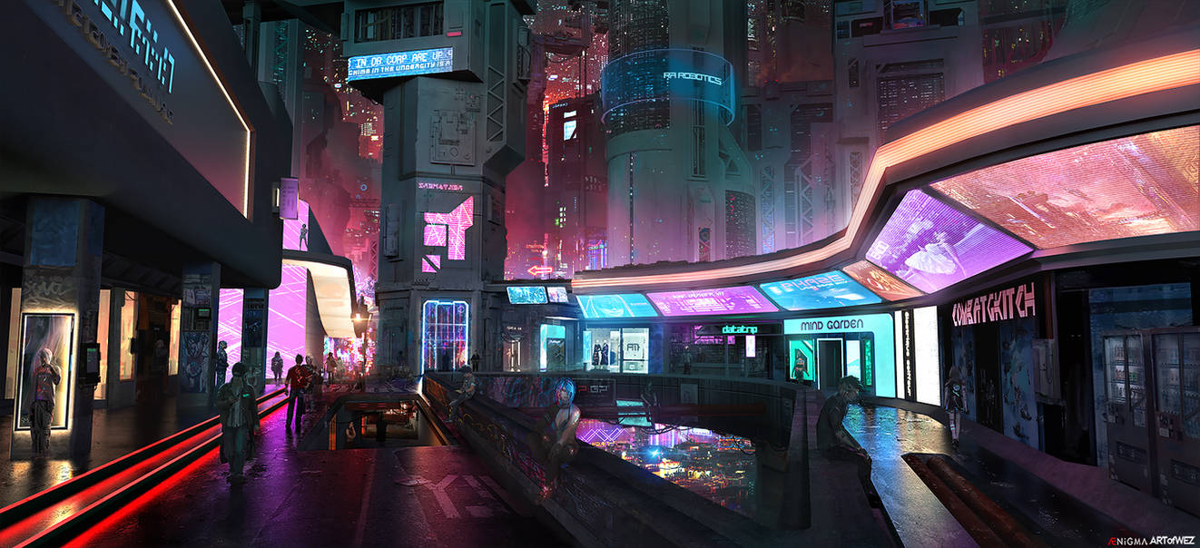 AENiGMA - Cyberpunk Concept Art by W-E-Z