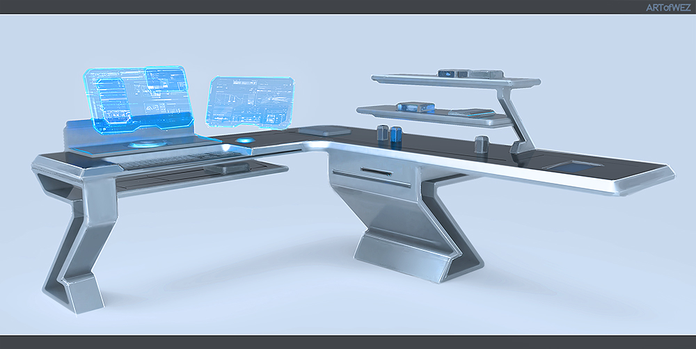 Futuristic Computer Layout Tomorrow's Futuristic Computer Desk by W-E-Z on DeviantArt