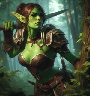 Orc Huntress with sword