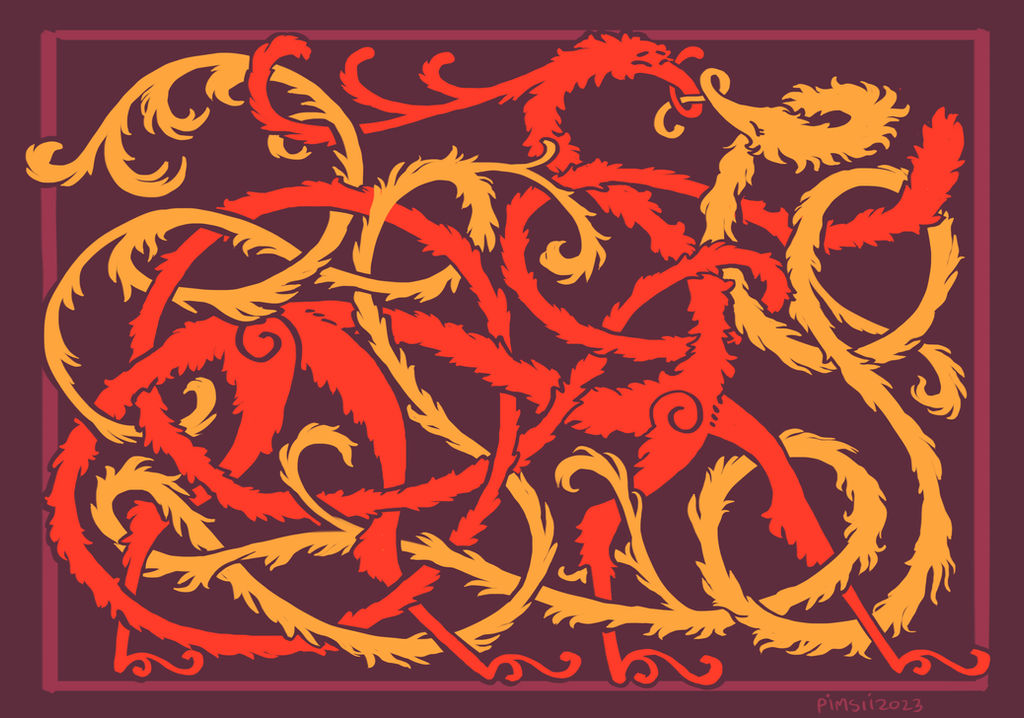 Interlocking Beasts Doodle 02 by Pimsri on DeviantArt