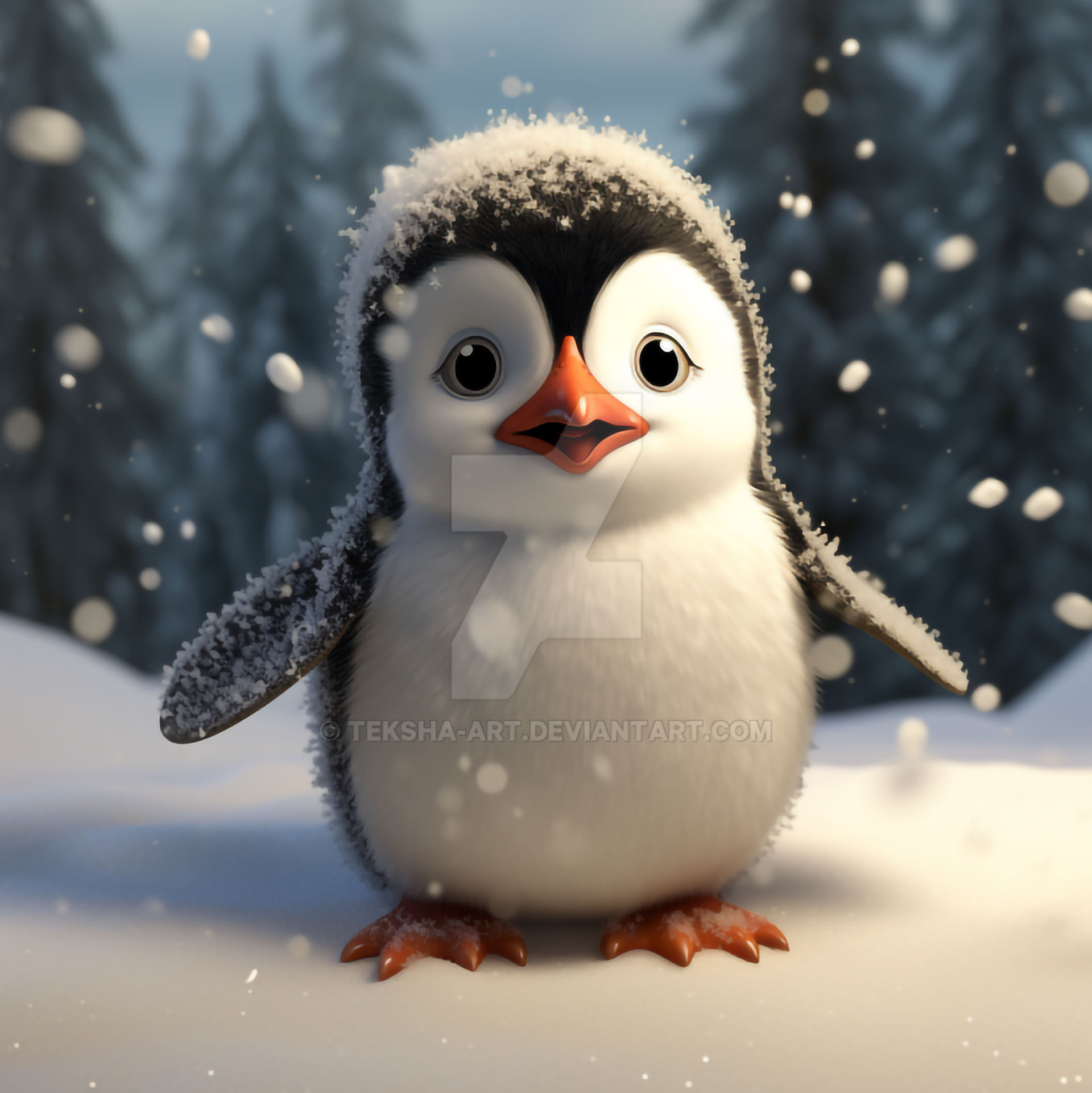Cute baby penguin by Teksha-art on DeviantArt
