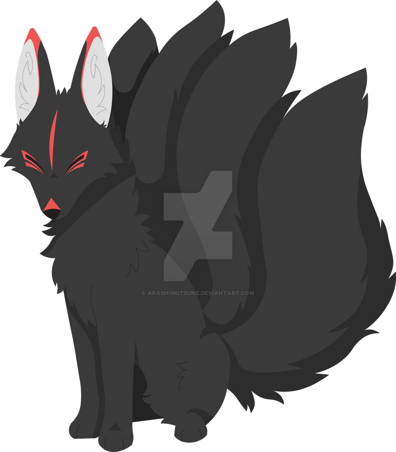 Vector kitsune - red and black variant by arashi0kitsune on DeviantArt