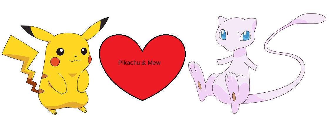 Pikachu and Mew by jurassicdinodrew on DeviantArt
