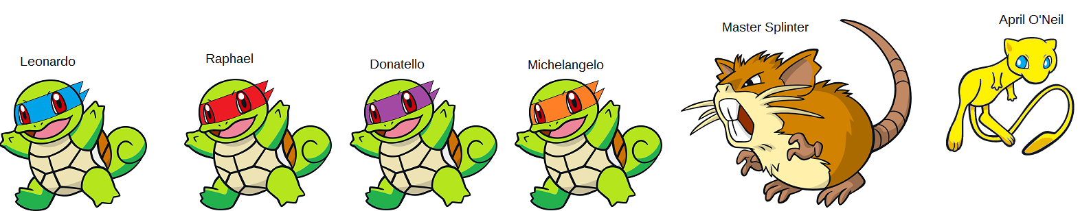 TMNT Hamato clan (Pokemon style) by jurassicdinodrew on DeviantArt
