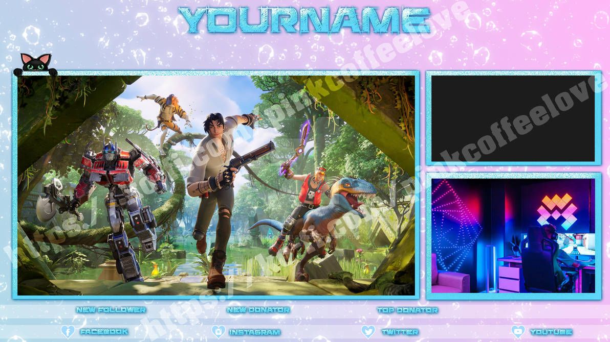 Stream Blue Overlay by PinkCoffeeLove on DeviantArt