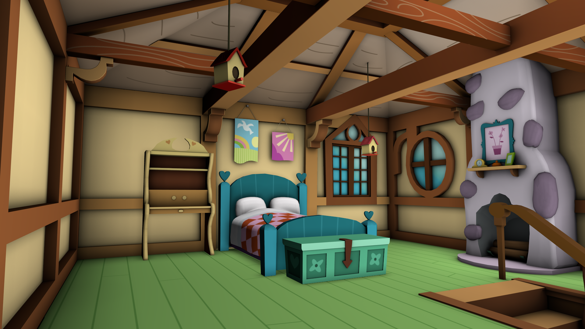 OLD) Fluttershy's Cottage - Game Models (Bedroom) by discopears on  DeviantArt