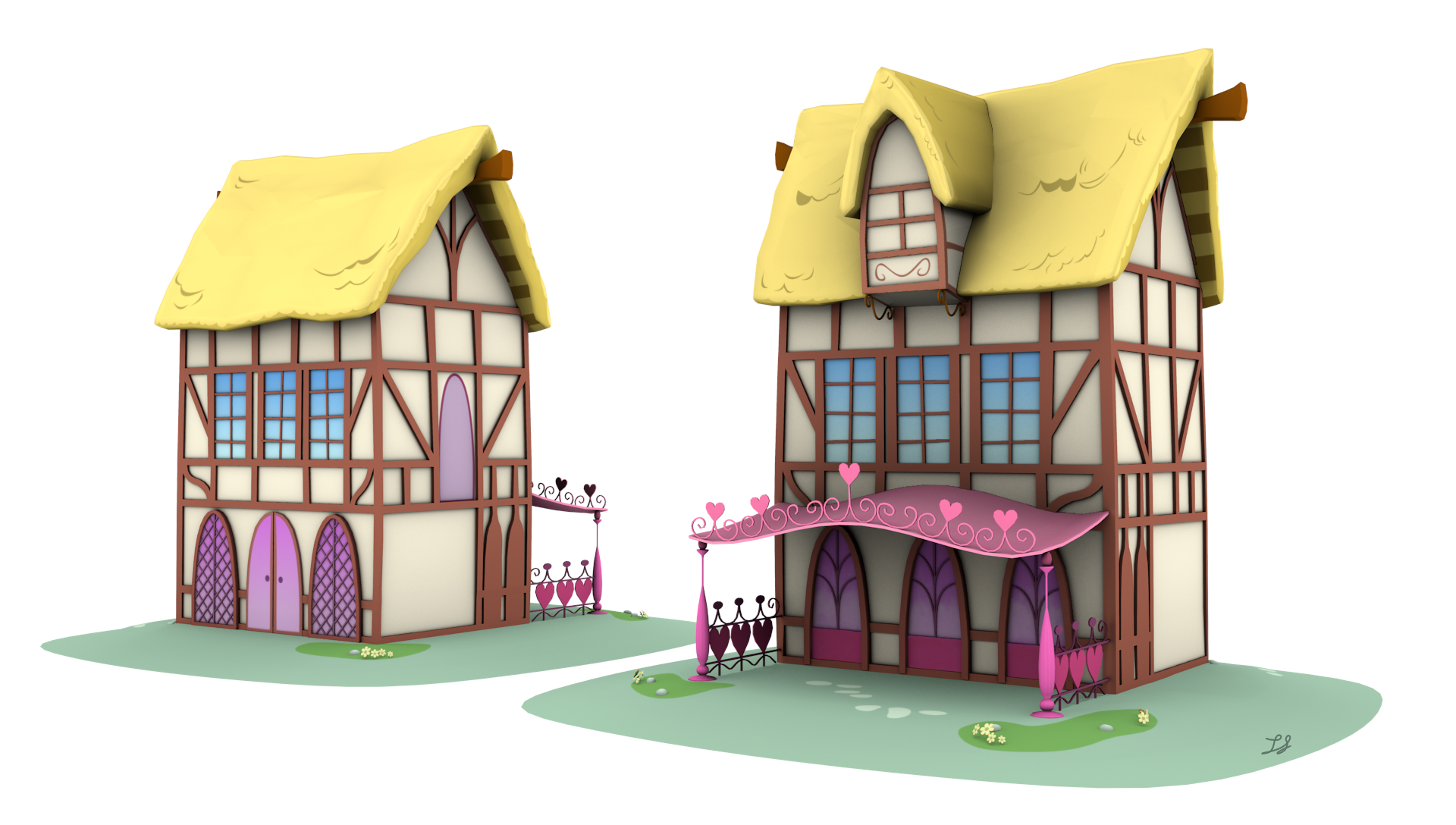 Ponyville Model - Courtyard_B (Game/Animation)