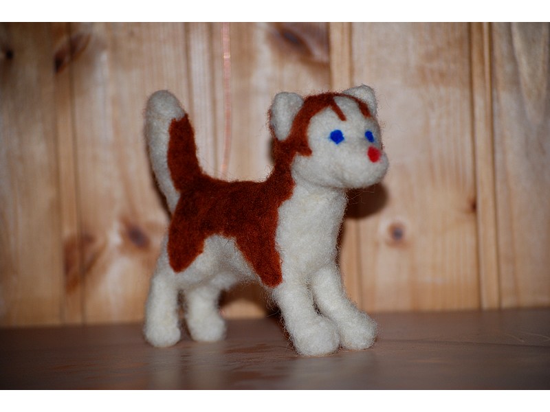 Brown needle felted