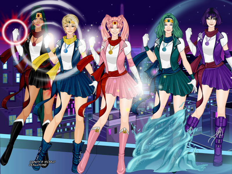 Sailor Chibi Moon + Outer Senshi X-Girl Style