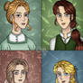 Meg, Jo, Beth and Amy from the book Little Women