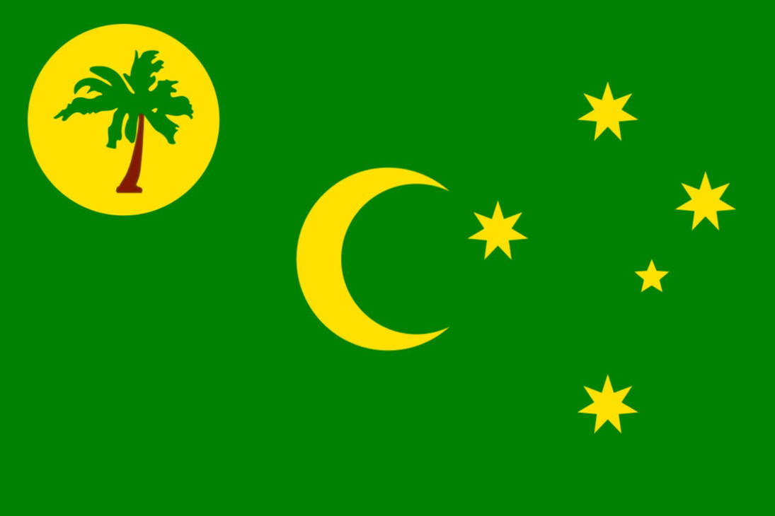 Зеленый флаг с луной. Cocos (Keeling) Islands флаг. Флаг острова Кокос. Зелёный флаг со звёздами. Флаг со звездочками.