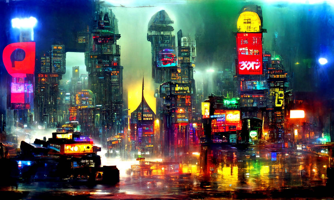 Dystopian cityscape by AI-Postcards on DeviantArt