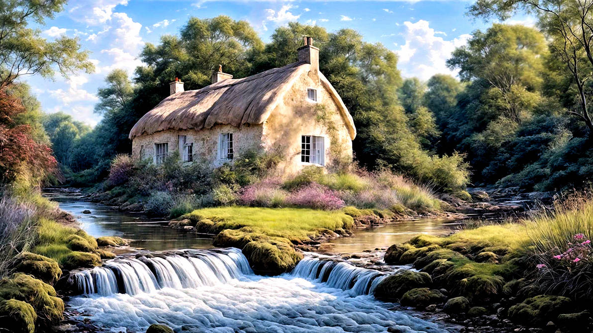 Spring cottage by AI-Postcards on DeviantArt