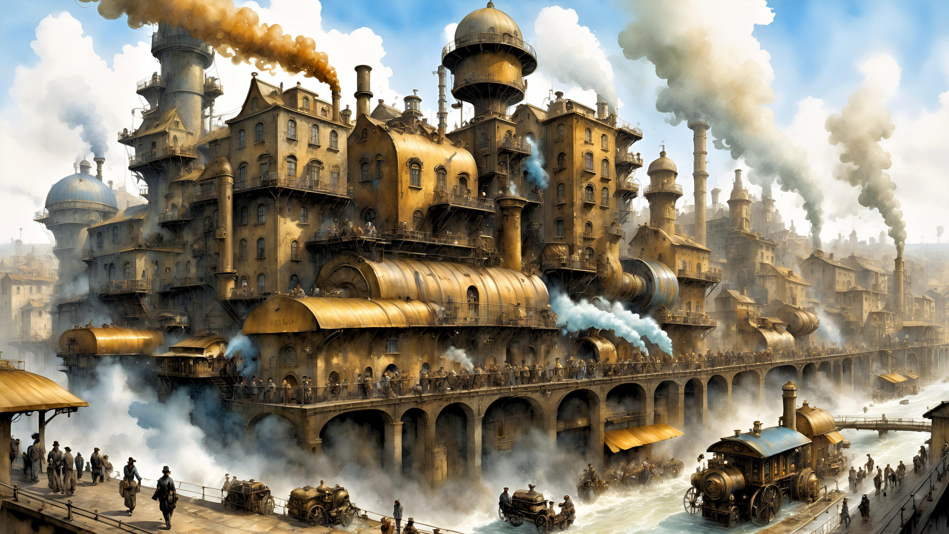 Steam Ink Steampunk factory (4) by AI-Postcards on DeviantArt