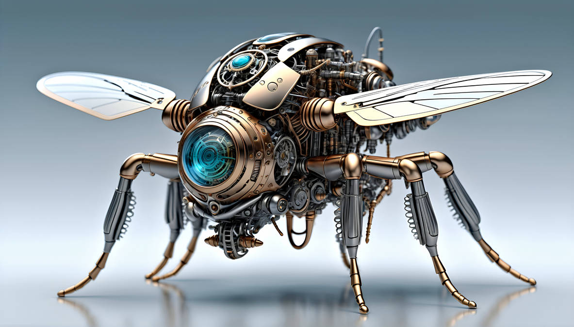 Science Machine Fly Mechanical Fly #03 by AI-Postcards on DeviantArt