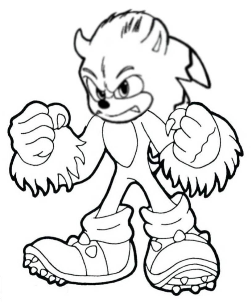 Werehog Movie Sonic Coloring Page by chriswhitfield64 on DeviantArt