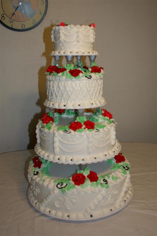 Wedding Cake in Black and Red