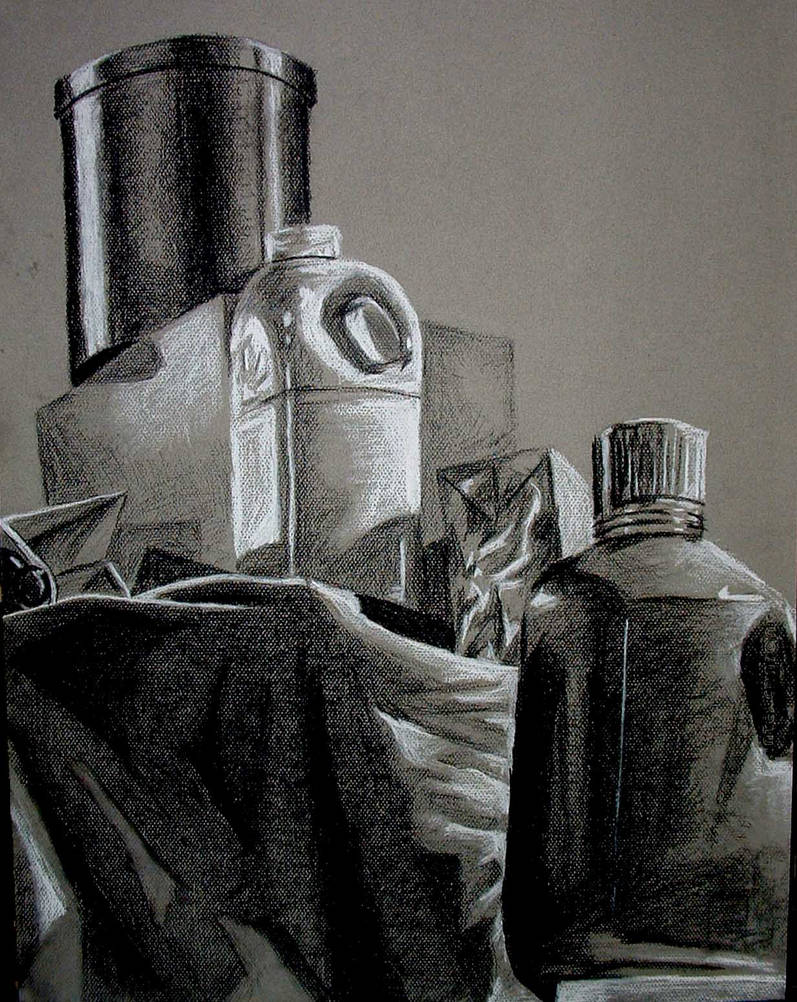 Still Life Conte Drawing by sonybob12 on DeviantArt