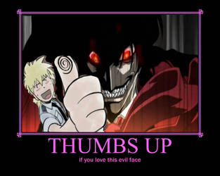 alucard thumbs up motivational