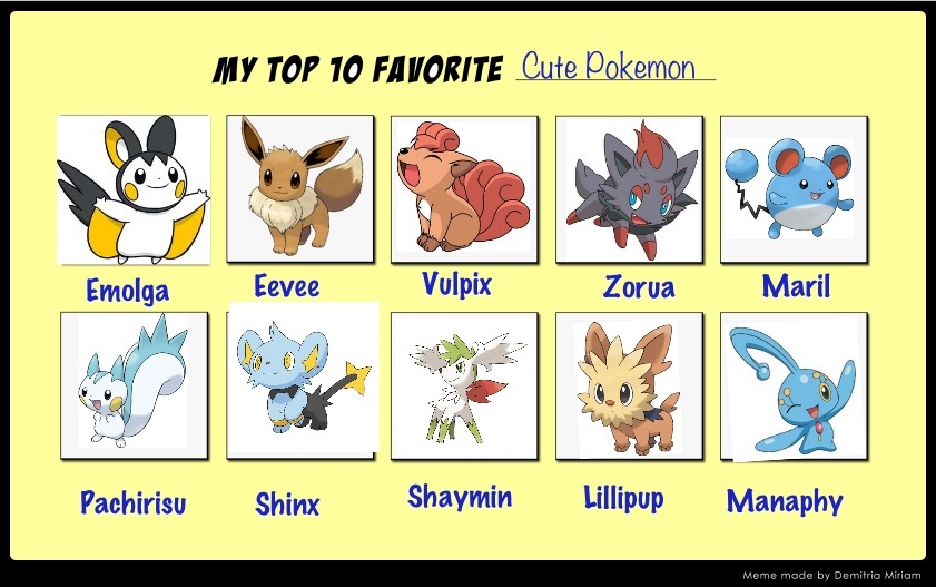 Pokémon Things : Top 10 Fofos