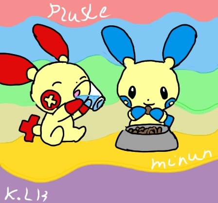 Minun and plusle :3