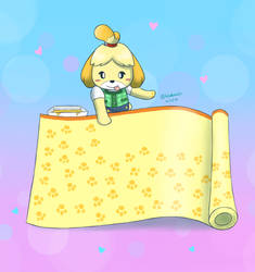 Isabelle's Pawprint Wallpaper