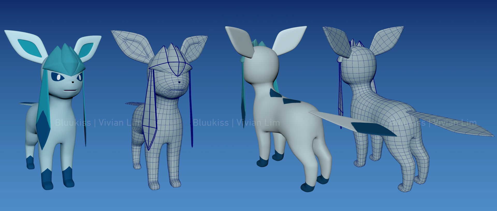 Glaceon 3d Model By Bluukiss On Deviantart