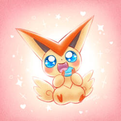 Victini Eats a Macaron