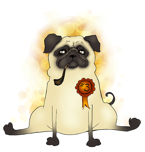 Third Best Pug by CatAstropheBoxes